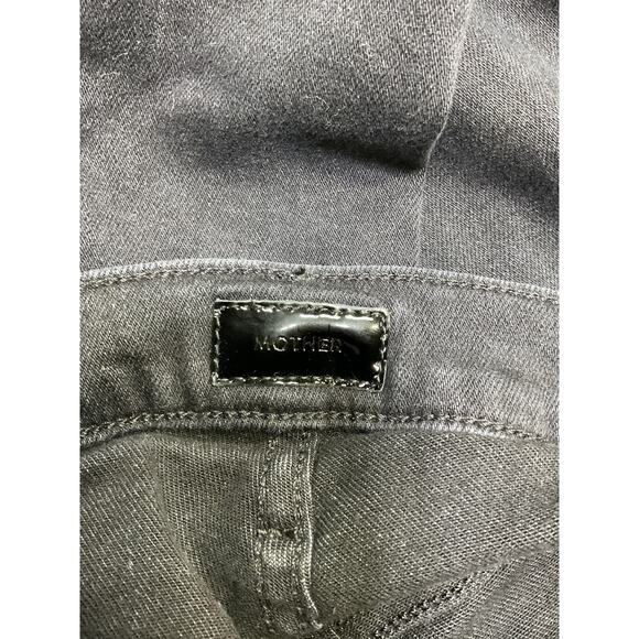 Mother 'The Hustler' Black Cotton Ankle Fray Denim Jean Size 28 - Picture 4 of 5